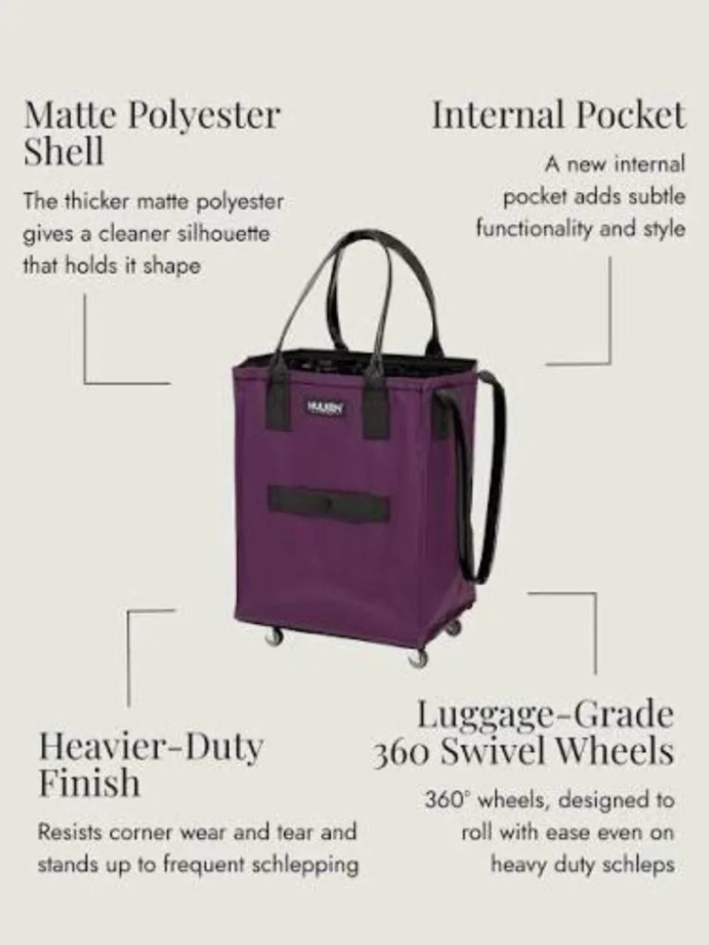NWT Hulken Bag, MATTE PLUM, Medium